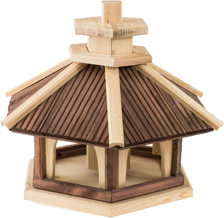 Vogelhäuschen, Vogelhaus aus Holz, Vogelhäuschen, Nistkasten, mit Ständer (Braun, XL) XL Braun, XL B