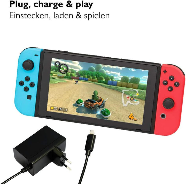 Lioncast Netzteil für Nintendo Switch/Switch Lite mit 1,8m Ladekabel | Ladegerät 15V via USB-C (Cont