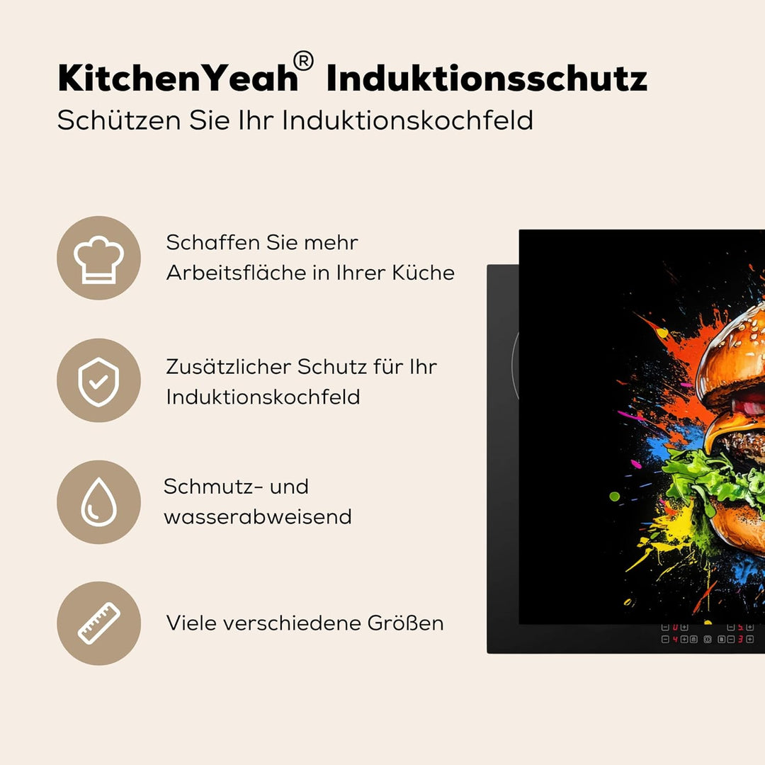 Herdabdeckplatte 90x52 cm Einteilig Herdabdeckung Abdeckplatte für Ceranfeld Abdeckung Induktionskoc
