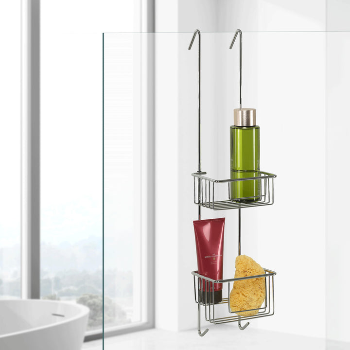 kowald ® Design Duschkorb zum Hängen Chrome | Duschablage zum Hängen | schmales Design | 68x15x12cm