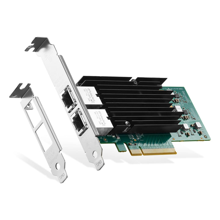 Binardat 2 Port 10G Ethernet PCIe Netzwerk Adapter, Intel X540 Chip LAN Controller, 10G/1G/100Mbps E