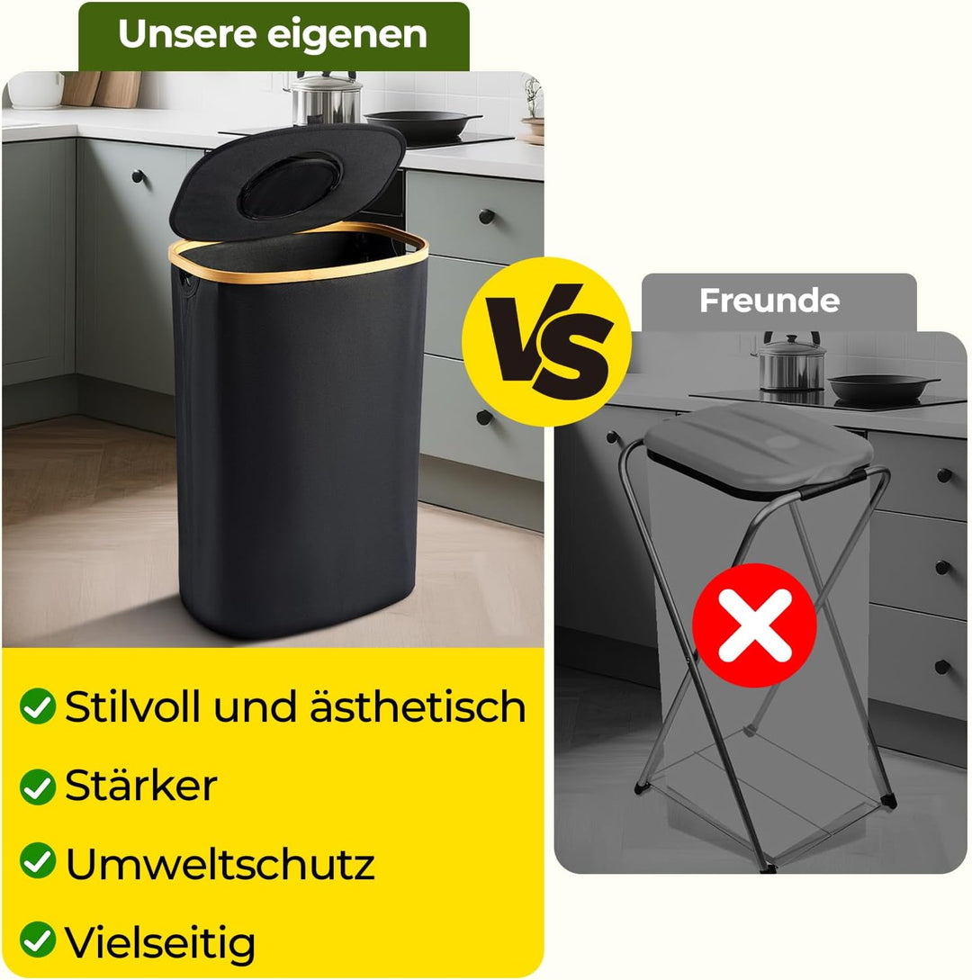 Gelber Sack Ständer, Müllsackständer mit Clip, Ständer für gelben sack, Mülleimer 90 liter, Gelber S