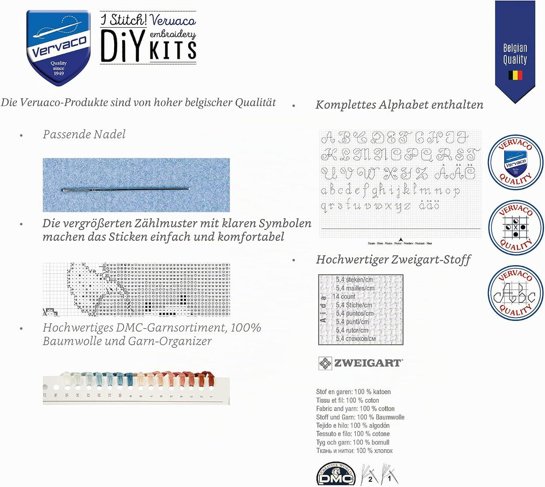 Vervaco Zählmuster Fröhliche Busfahrt Zählmusterpackung-Stickpackung im gezählten Kreuzstich, Baumwo