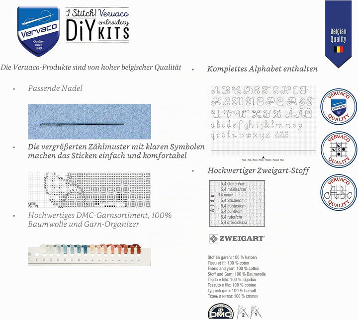 Vervaco Zählmuster Fröhliche Busfahrt Zählmusterpackung-Stickpackung im gezählten Kreuzstich, Baumwo
