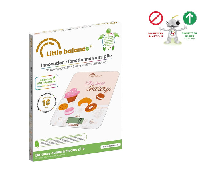 LITTLE BALANCE Bakery 8717 Slim Bakery USB-R Küchenwaage ohne Batterie, wiederaufladbar, USB, repari