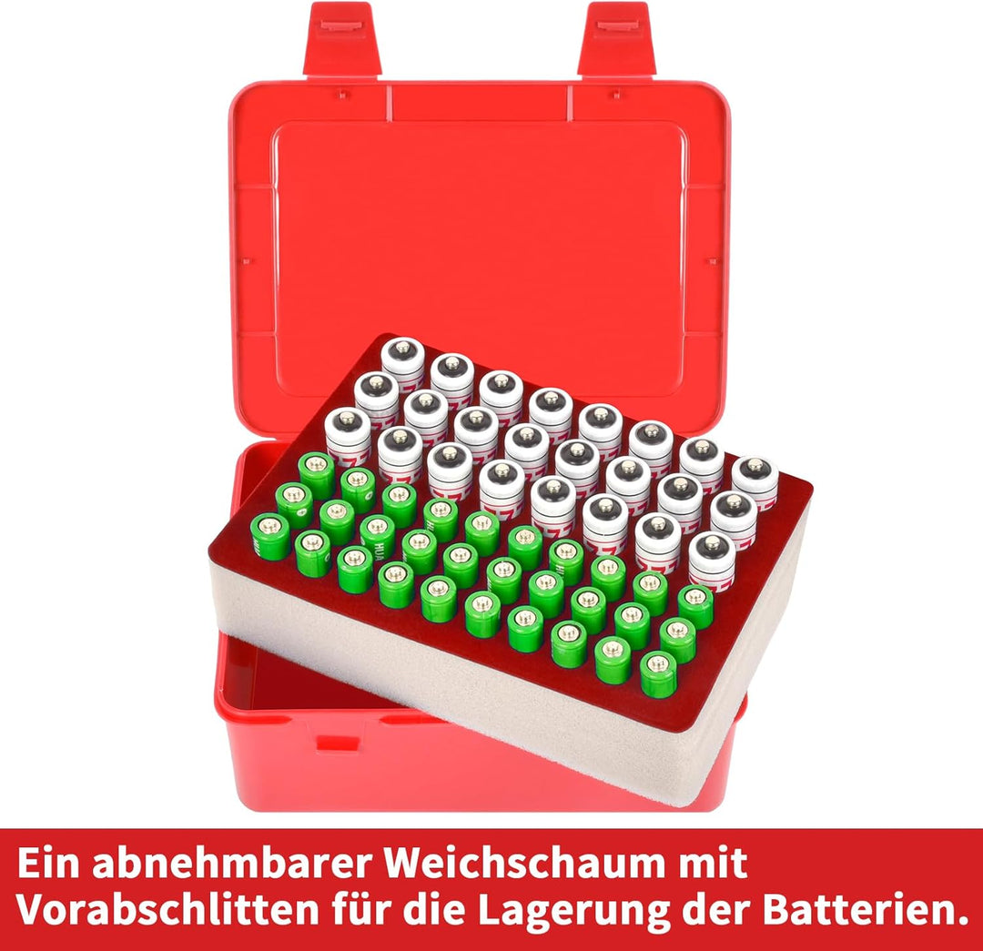 FULLCASE Batteriebox Batterie Aufbewahrungs Organizer für 54 AAA AA Batterien, Batterien aufbewahrun