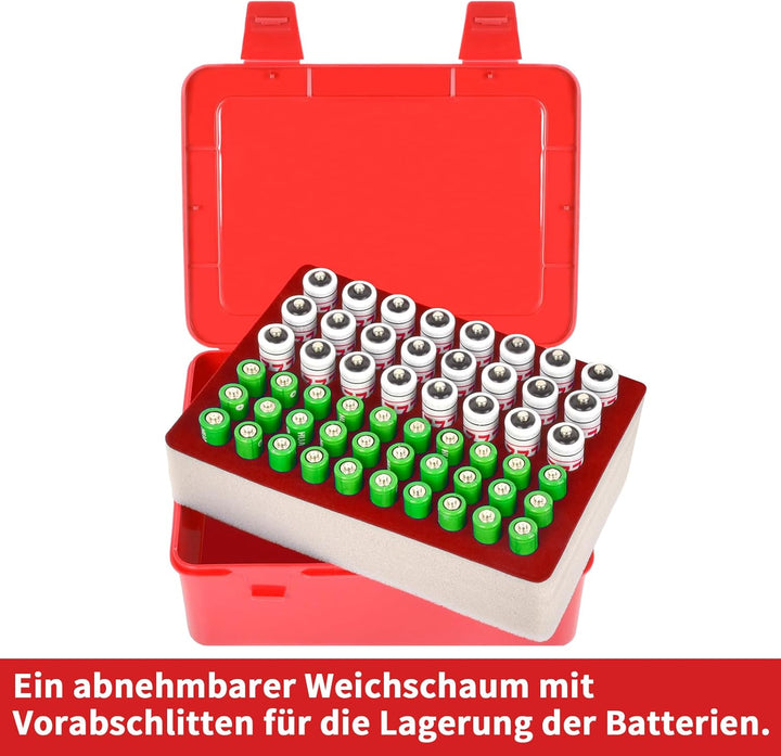 FULLCASE Batteriebox Batterie Aufbewahrungs Organizer für 54 AAA AA Batterien, Batterien aufbewahrun