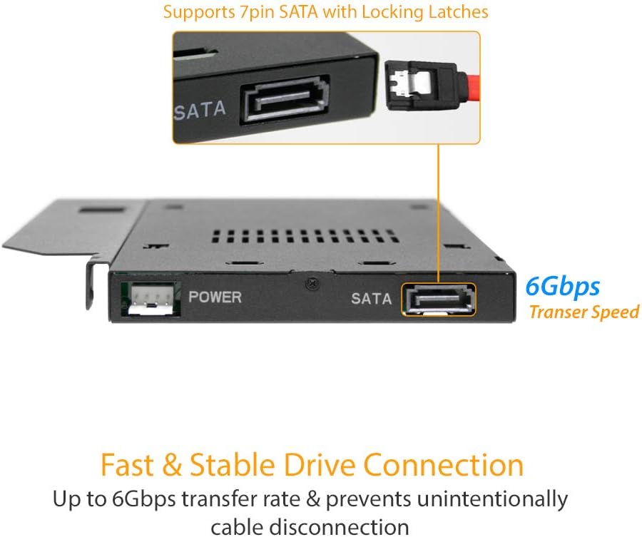 ICY DOCK SATA/SAS Hot Swap Wechselrahmen für 2,5 Zoll (6,4cm) SSD/HDD - Slim-ODD/Slim-FDD Vollmetall