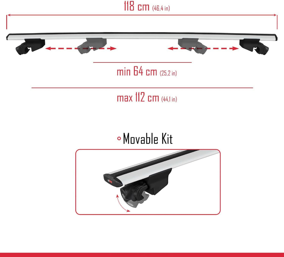 acpar Kompatibel mit Toyota Auris Touring Sport 2013-2023 Dachträger Hook Gepäckträger Relingträger