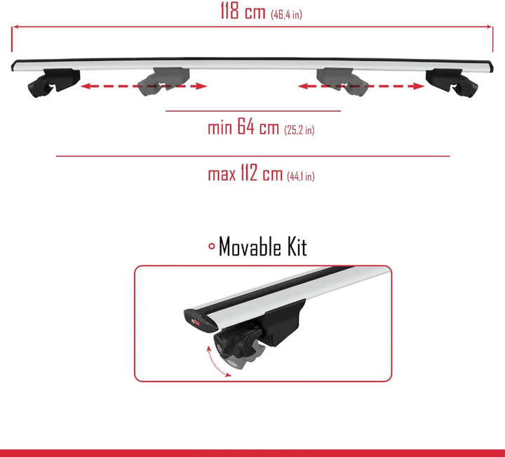 acpar Kompatibel mit Toyota Auris Touring Sport 2013-2023 Dachträger Hook Gepäckträger Relingträger