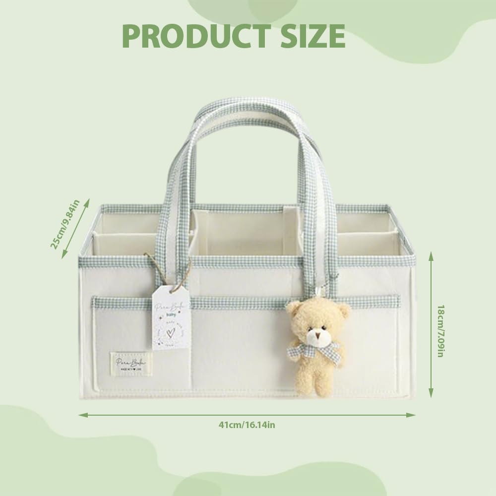Baby Windel Filztasche, Wickeltisch Organizer Aufbewahrungskorb, Baby Windel Caddy aus Filz mit Hera