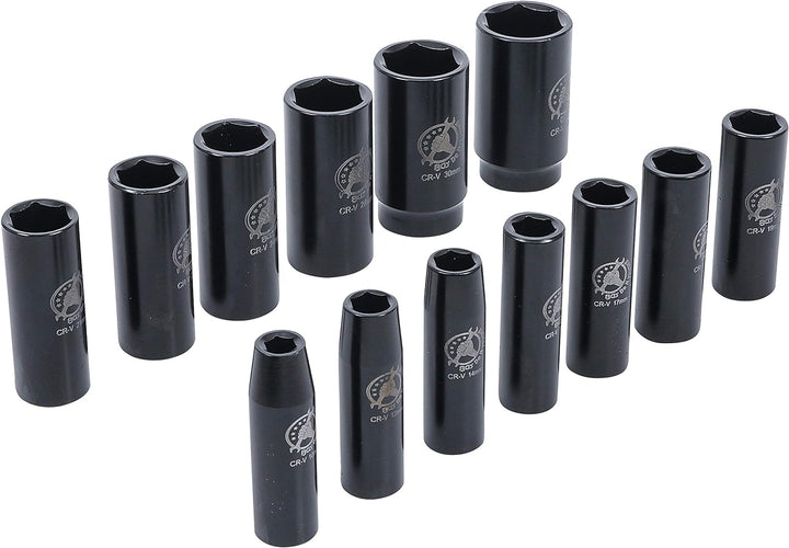 BGS Diy 95207 | Kraft-Steckschlüssel-Einsatz-Satz | Antrieb 12,5 mm (1/2") | SW 10 - 32 mm | 13-tlg.