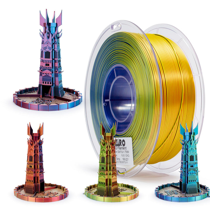 ZIRO PLA Filament Dreifach Farbe Coextrusion Silk 3D Drucker Filament 1.75mm für 3D-Drucker & 3D-Sti