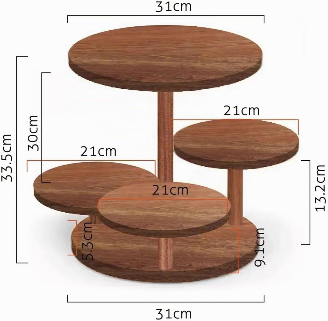 Etagere Tortenständer/Cupcake Ständer Aus Holz 4 Etagen,Desser Halter Turm Serviertablett Mit Mehrer