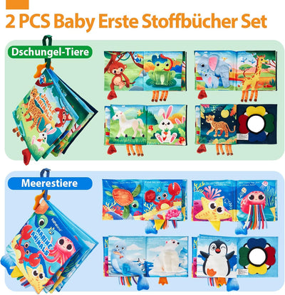 Baby Spielzeug 0-6 Monate 2 PCS Bücher Montessori Sensorik Crinkle Spielzeug 0 6 12 Monate Kleinkind