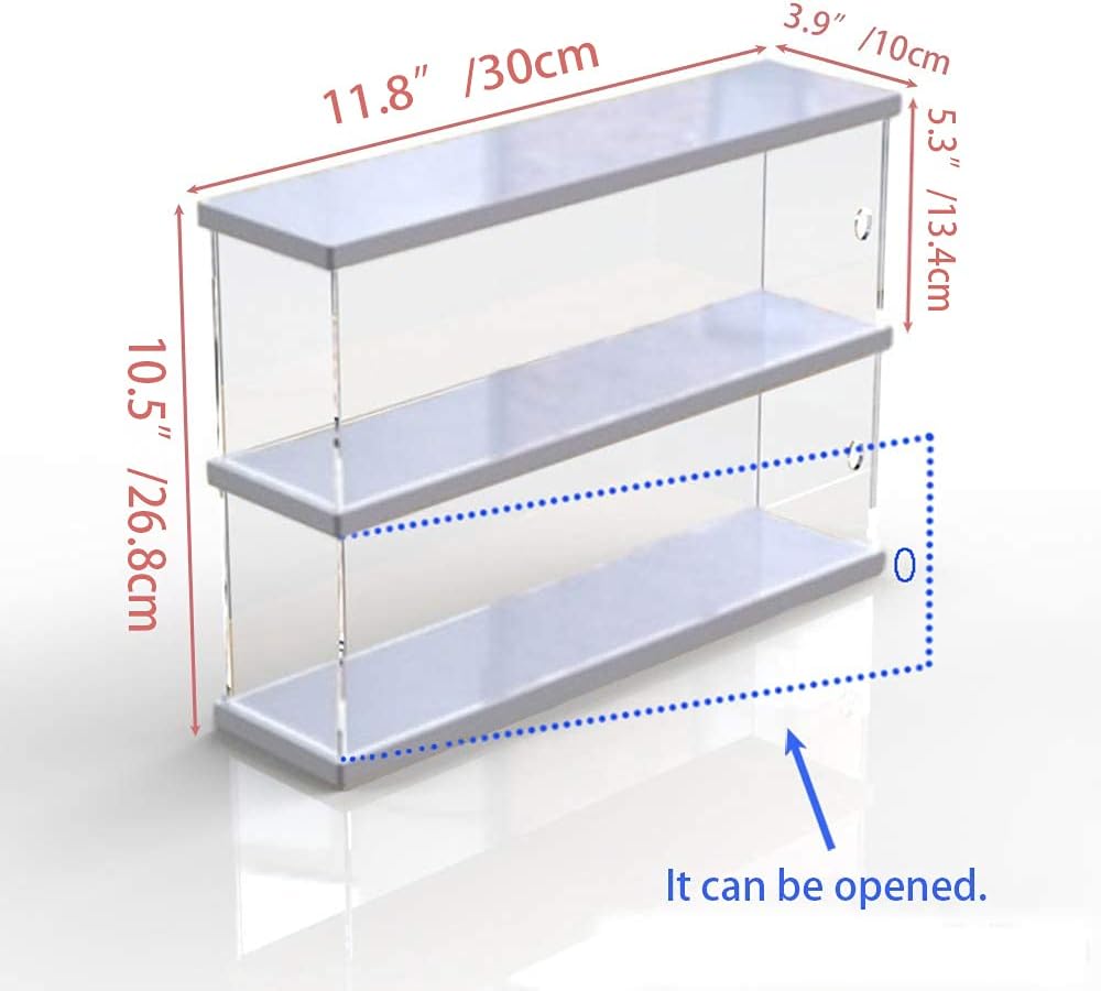 Nynelly 2 Ebenen Vitrine aus Acryl, transparent, zur Aufbewahrung, für Vitrine, staubdicht, für Acti