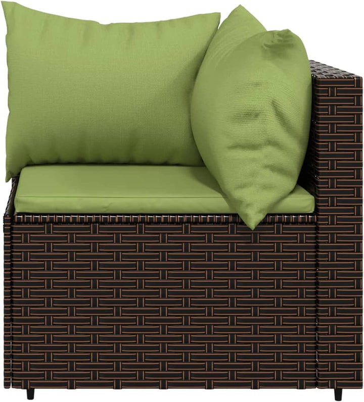 Tidyard 2 STK. Garten Ecksofa Gartensofa mit Kissen Einzelsofa Rattansofa Garten Lounge Gartenmöbel
