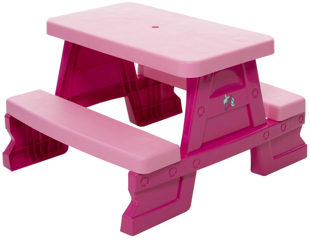 Kinder Sitzgruppe Picknick Sitzgarnitur Outdoor Bank Tisch Kombi pink Rosa, Rosa