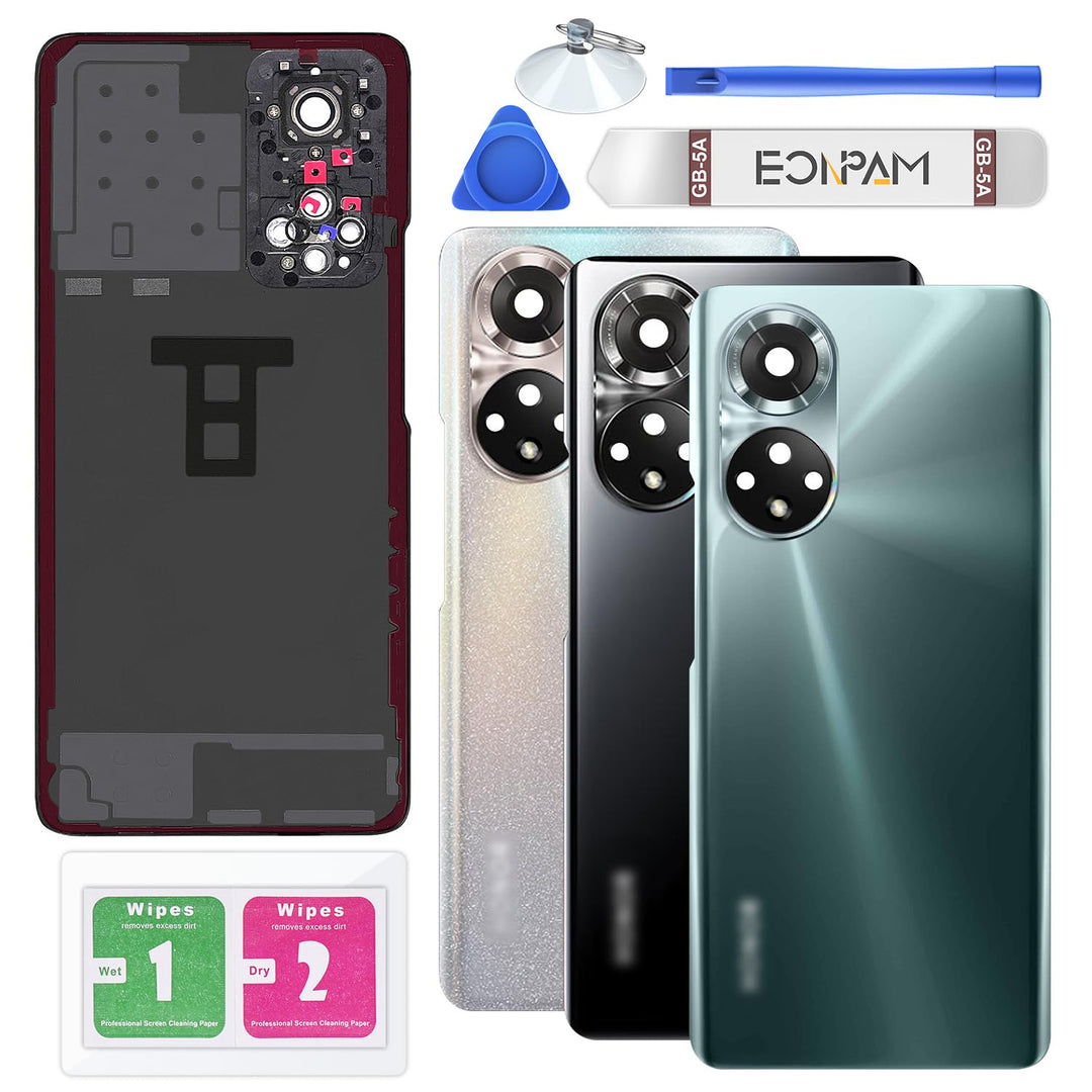 Eonpam Akkudeckel für Honor 50 Rückseite Glas Original Backcover Back Glas Ersatz Reparatur Set mit
