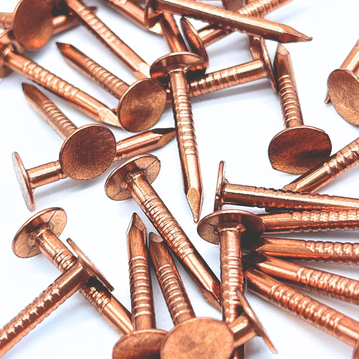 Dubbs Hardware - 2,5 cm Kupfernägel für Dachdecker, 100 Nägel, massives reines Kupfer, Schiefer, bli