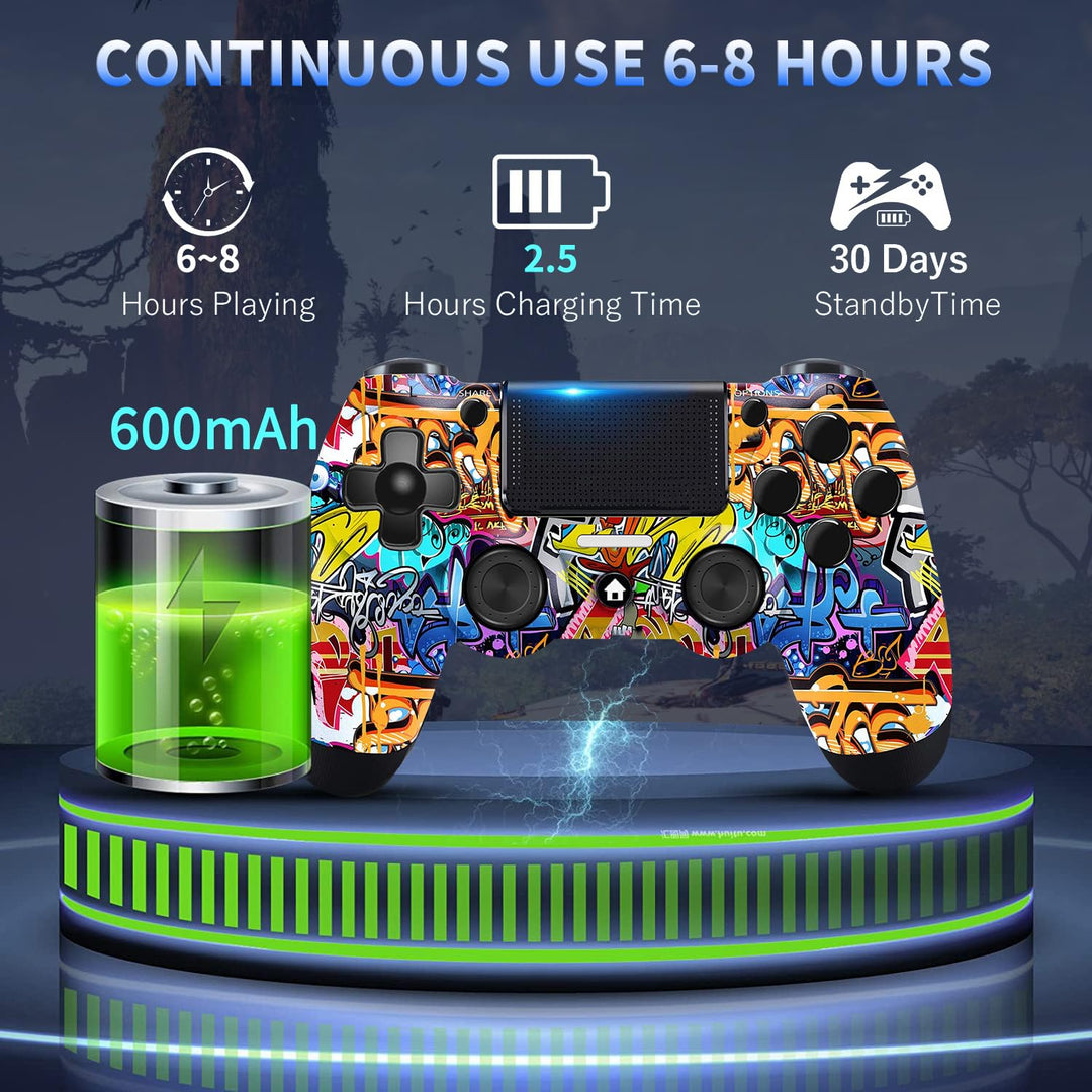 Controller Kompatibel mit PS-4,Integrierte 600 mAh Batterie mit Doppelt Vibrationssensor/6 Achse,Wir