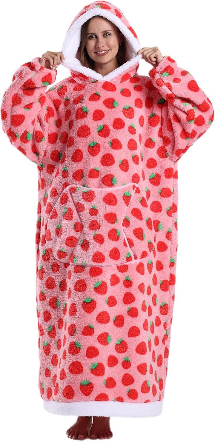 Ultra Weiche Hoodie Decke mit Ärmeln Warme Flanell Decke zum Anziehen für Zuhause Sofa und Bett, Kus