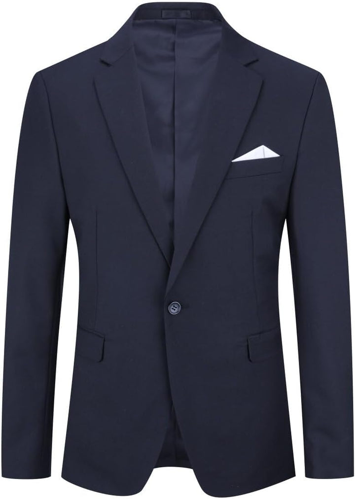 YOUTHUP Herren Sakko Slim Fit Anzugjacke für Business Hochzeit Eleganter 1 Knöpfen Blazer S Navy, S