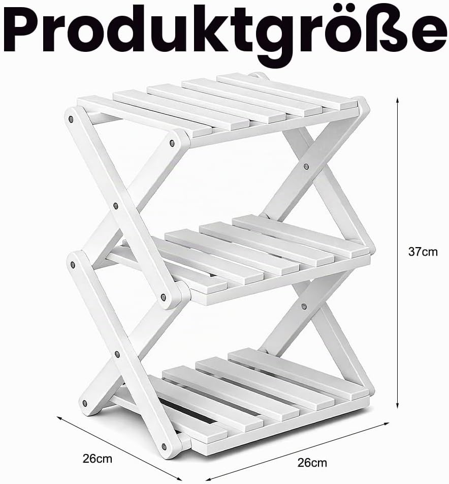 Gohytal Schuhregal Kleines, Faltbar Keine Installation, Freistehendes Mini Schuhregal für Camping, F