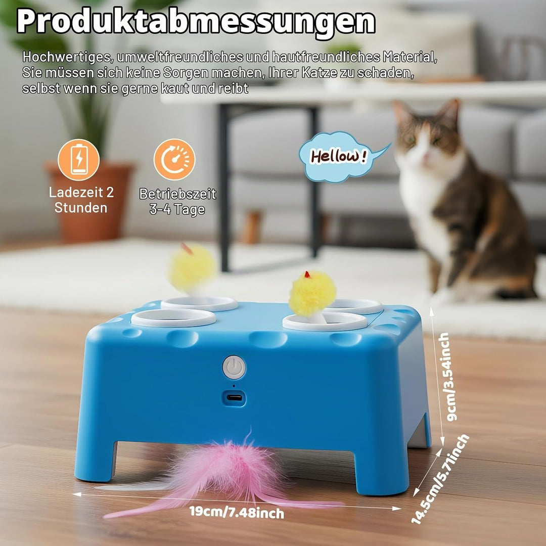 Focenat 2-in-1 Automatisches Katzenspielzeug, Interaktives Katzenspielzeug, Wiederaufladbares Katzen