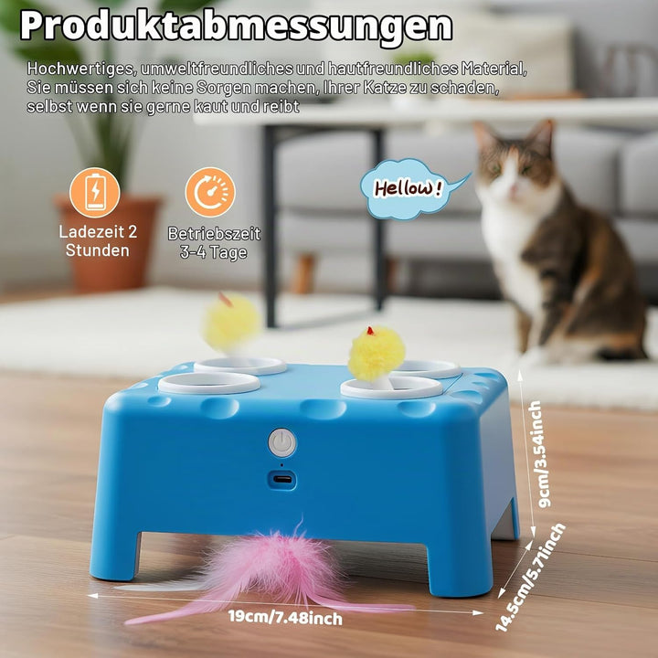 Focenat 2-in-1 Automatisches Katzenspielzeug, Interaktives Katzenspielzeug, Wiederaufladbares Katzen