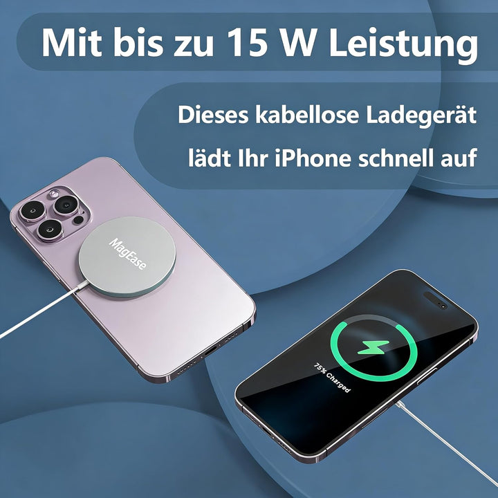 EXW für Mag-Safe Ladegerät, kabelloses Ladegerät, 15W Induktive Ladestation für iPhone 17/16/15/14/1