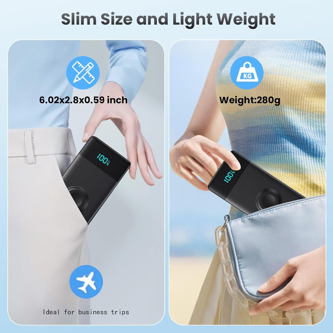 Powerbank 10800mAh mit Kabel Integrierten & Ladegerät für Apple Watch, 6-in-1 Power Bank PD 25W+QC4.