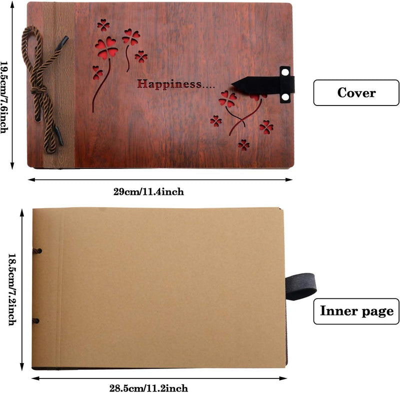 EMSea Happiness Holz-Fotoalbum zum Selbermachen, Geschenk für Jahrestag, Geburtstag, Erntedankfest,