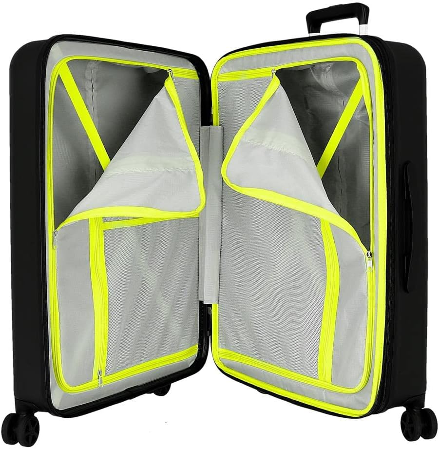 Disney 100 Special Shine Mickey Silver Medium Koffer Schwarz 48x70x26 cm Starres ABS Integrierter TS