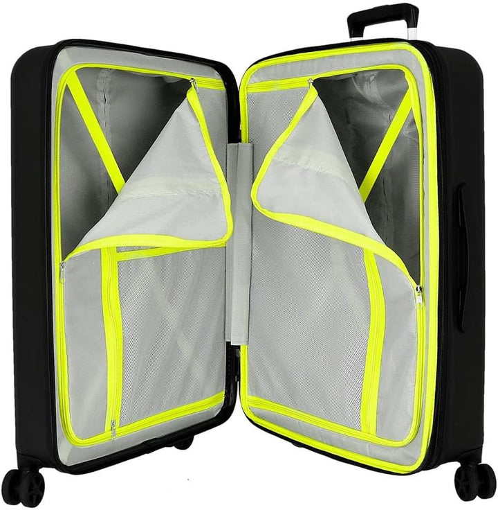 Disney 100 Special Shine Mickey Silver Medium Koffer Schwarz 48x70x26 cm Starres ABS Integrierter TS