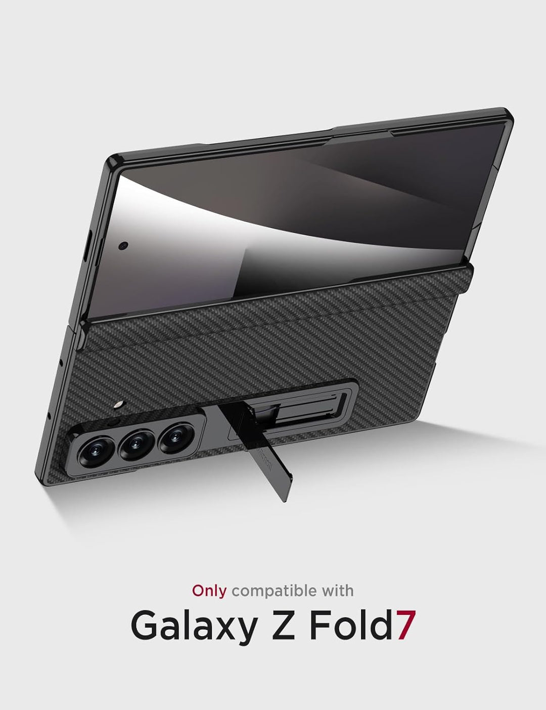 Miimall Lederhülle Kompatibel mit Samsung Galaxy Z Fold 7 Hülle mit Displayschutz+Scharnierschutz, S