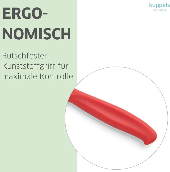 Kuppels KITCHEN LINE Frühstücksmesser Set 9 teilig mit Wellenschliff rot, scharfes Brötchenmesser, K