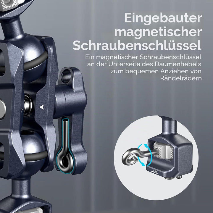 SMALLRIG Dual Ball Heads Magic Arm mit 1/4"-20 Schrauben, max. Belastung 6 kg, nur 88 g, aus Alumini