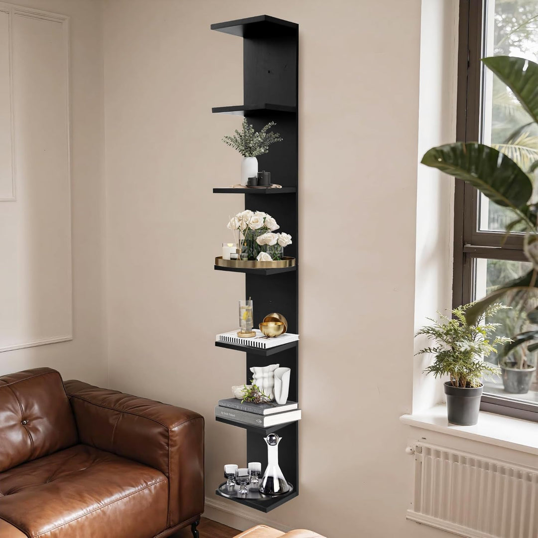 PHOENANCEE 7-stufiges Wandregal, vertikales Regal, Organizer Tall Tower Design dekoratives Wandregal