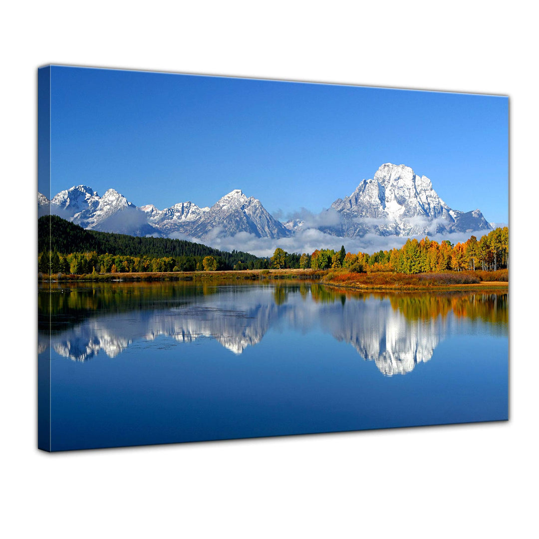 Bilderdepot24 Bild auf Leinwand | Berglandschaft USA - Oxbow Bend I in 80x60 cm als Wandbild | Wand-