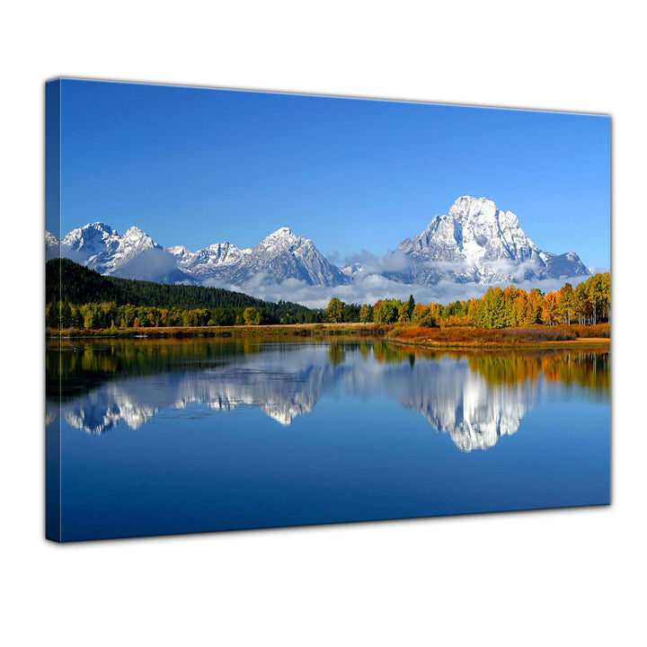 Bilderdepot24 Bild auf Leinwand | Berglandschaft USA - Oxbow Bend I in 80x60 cm als Wandbild | Wand-