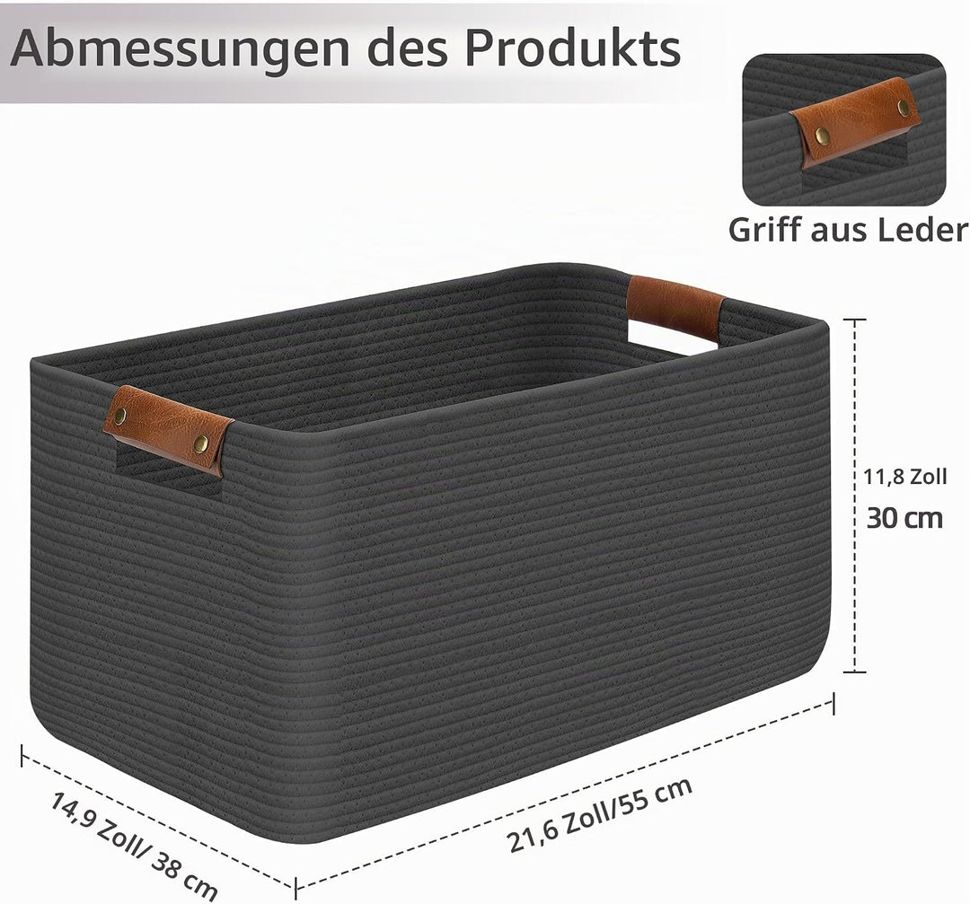 Goodheim Grosser faltbarer Wäschekorb, Wäschekorb für Decke, Spielzeug, Handtücher, gewebte Körbe zu