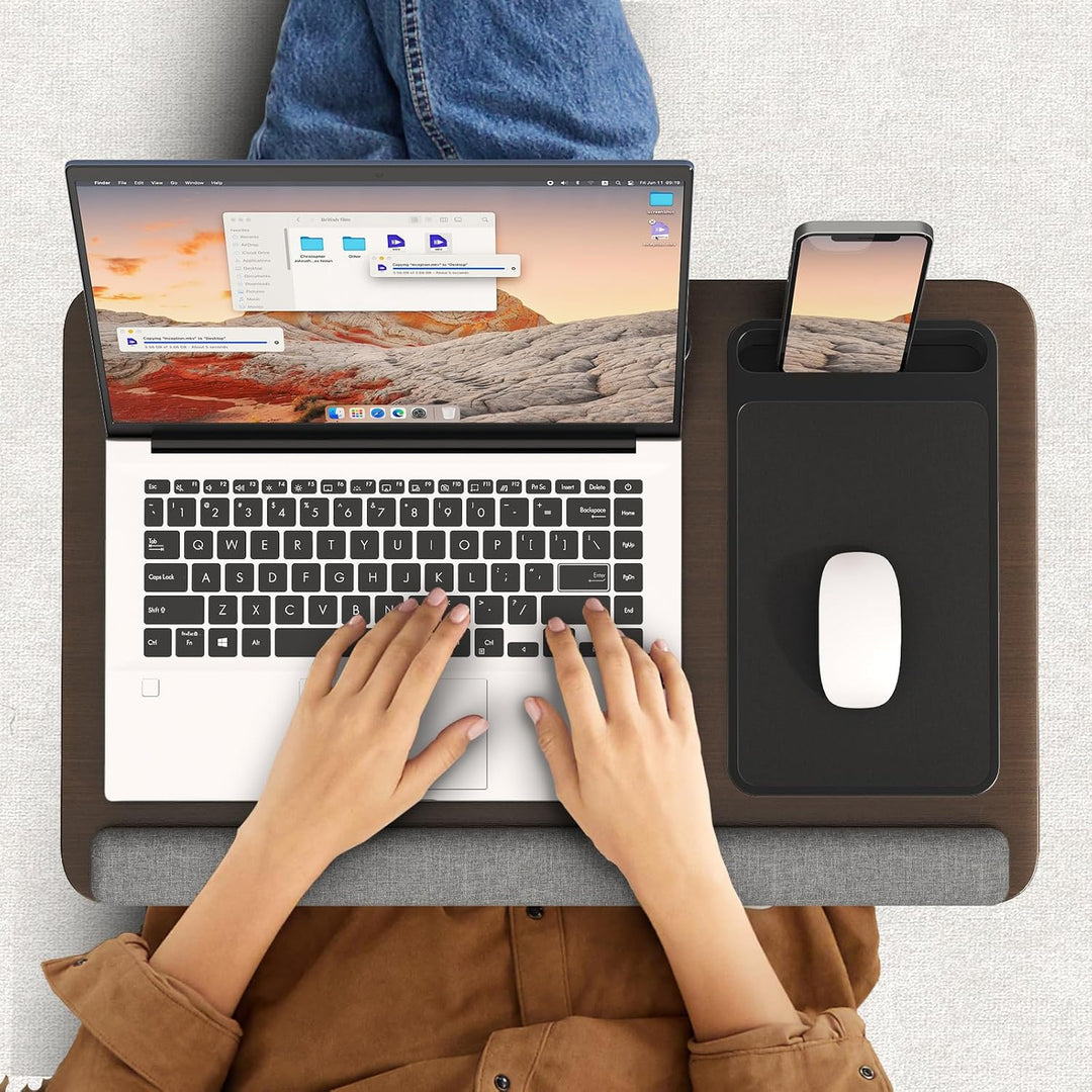 PUTORSEN Laptopkissen für Bett mit Kissen, Laptop Ständer Mausunterlage Passen bis zu 17,3 Zoll Note