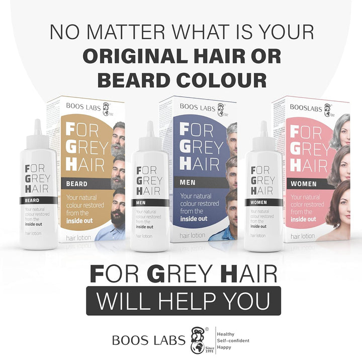 BOOS LABS For Grey Hair for Beard Gegen graues Bart, gesunde Alternative zu Bart Färben, Bartwurzel-