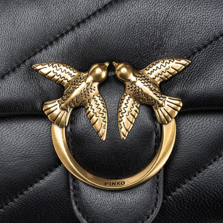 Pinko Damen Love Mini Puff Cl Sheep Nappa Tasche Z99q_schwarz-antique Gold, Z99q_schwarz-antique Gol