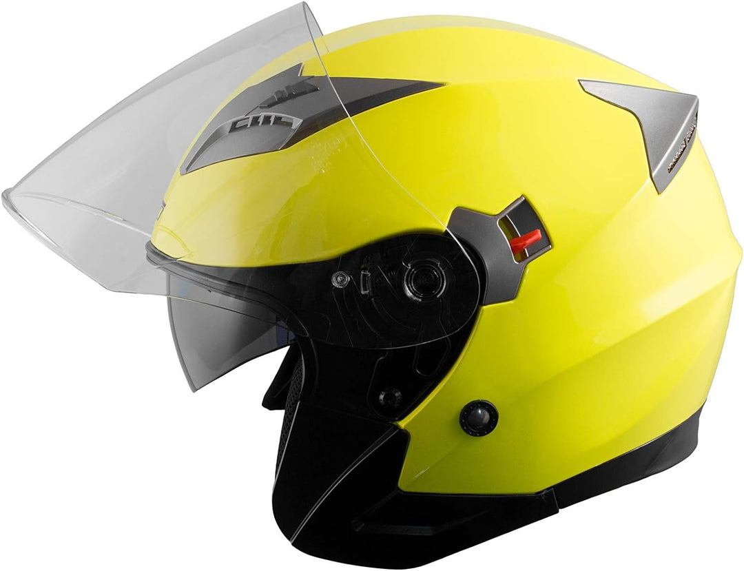 Motorradhelm Helm Sturzhelm Jethelm Roller Innensonnenblende Visier 53-54 cm ( XS) Flou, 53-54 cm (