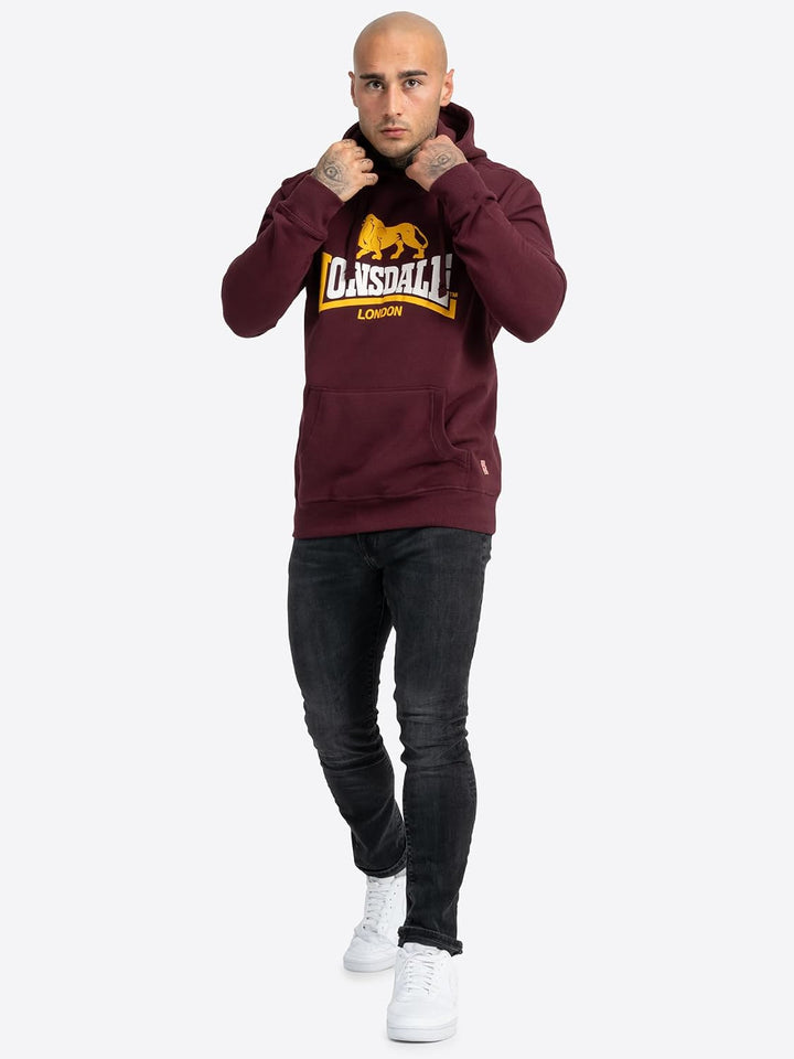 Lonsdale Herren Sleeve Hooded Sweatshirt, S Oxblood