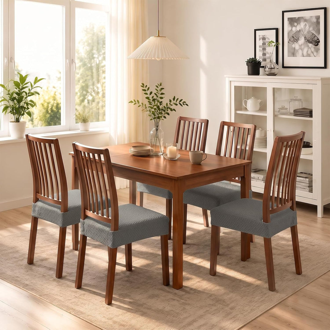 KELUINA Diamantgitter Jacquard wasserdichte Stuhl Sitzbezüge für Esszimmer Stretch Stuhl Sitzkissen