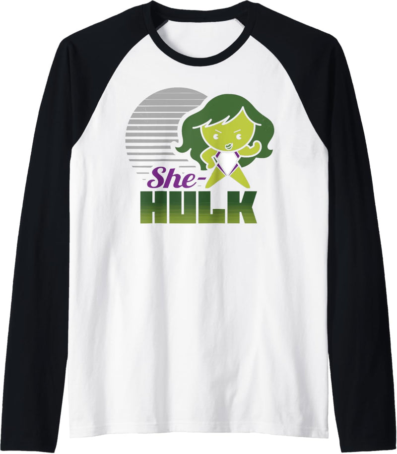 Marvel She-Hulk Strong Cute Kawaii Flew Logo Raglan