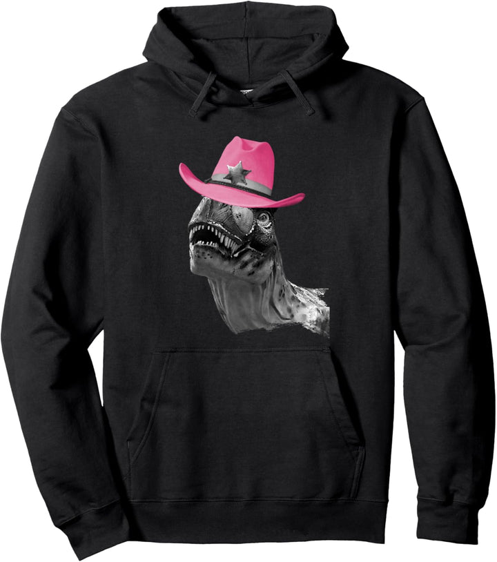 Dinosaurier mit rosa Cowboyhut Cowgirl Pullover Hoodie